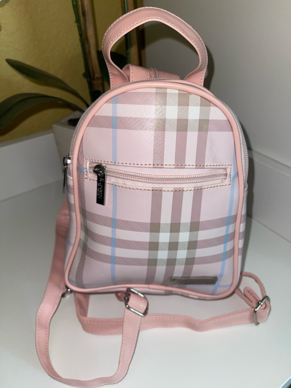 Burberry Pink Plaid Mini Backpack